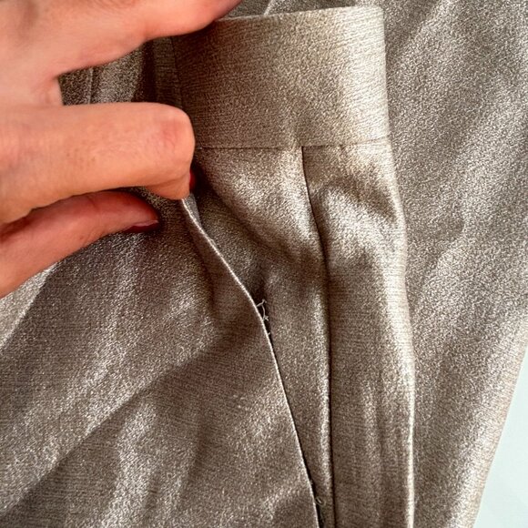 Gap Women Shiny Beige Trousers - Size 6 - New With Tags - Picture 7 of 8